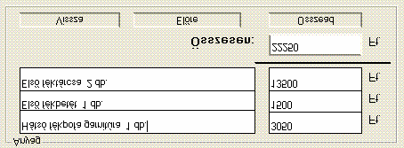 2. Az ügyfél és a gépkocsi legfontosabb adatai. Automatikusan tölt dik ki. Részlet a munkalapból. 6. ábra 3. Az észlelt hibák. Nekünk kell kitölteni.