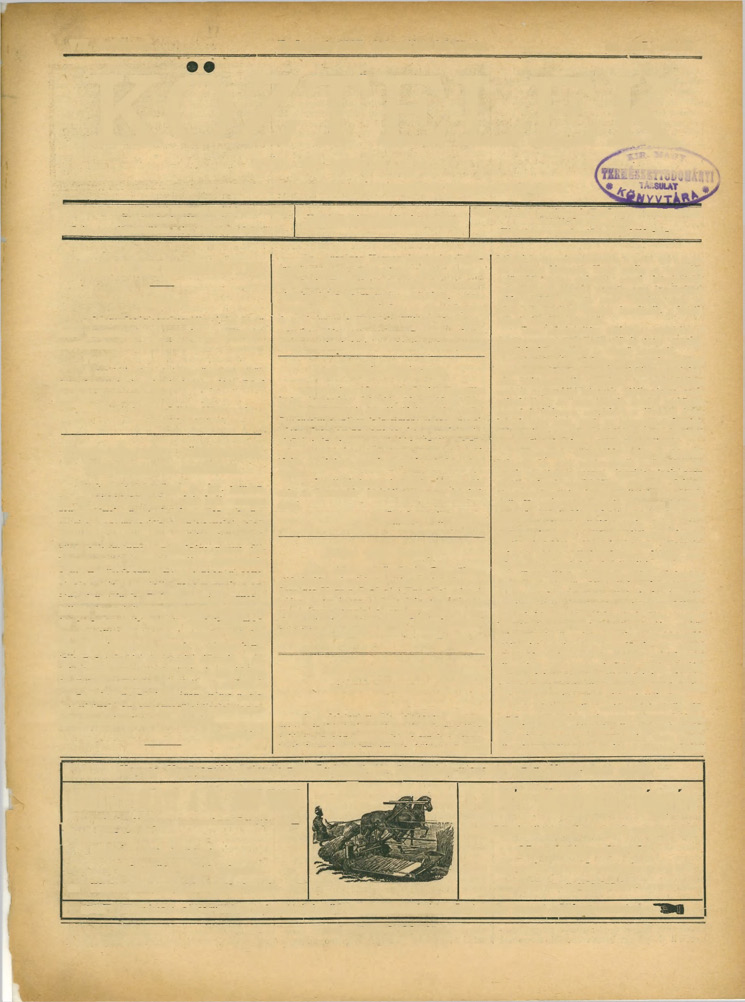 VII. évfolyam. Budapest, 1897. évi május hó 22-én. 41. (587.) szám. KÖZTELEK KÖZ- ÉS MEZŐGAZDASÁG] LAP. AZ ORSZÁGOS MAGYAR CAZDASÁCI EGYESÖLET HIYATALOS KÖZLÖNYE. Az országos m.