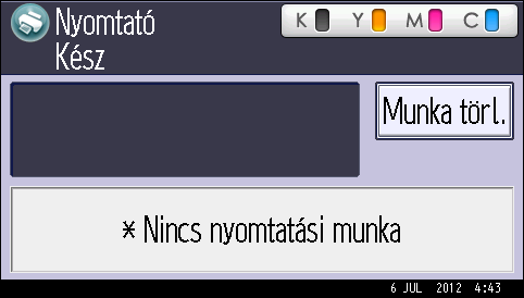 A kezelőpanel képernyőjének használata 1. Nyomja meg az [Egyszerűsített képernyő] gombot. HU CQT663 Ez az ábra a [Nyomtató] képernyő egyszerű megjelenítését ismerteti.