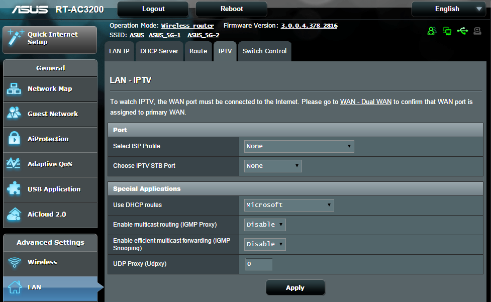 4.2.4 IPTV A vezeték nélküli router támogatja a kapcsolódást IPTV szolgáltatásokhoz internetszolgáltatón vagy helyi hálózaton keresztül.