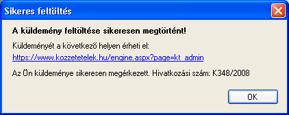 Az űrlap kitöltése és a dokumentumok csatolása után a küldemény elkészítésének utolsó lépése a küldemény egészének aláírása.