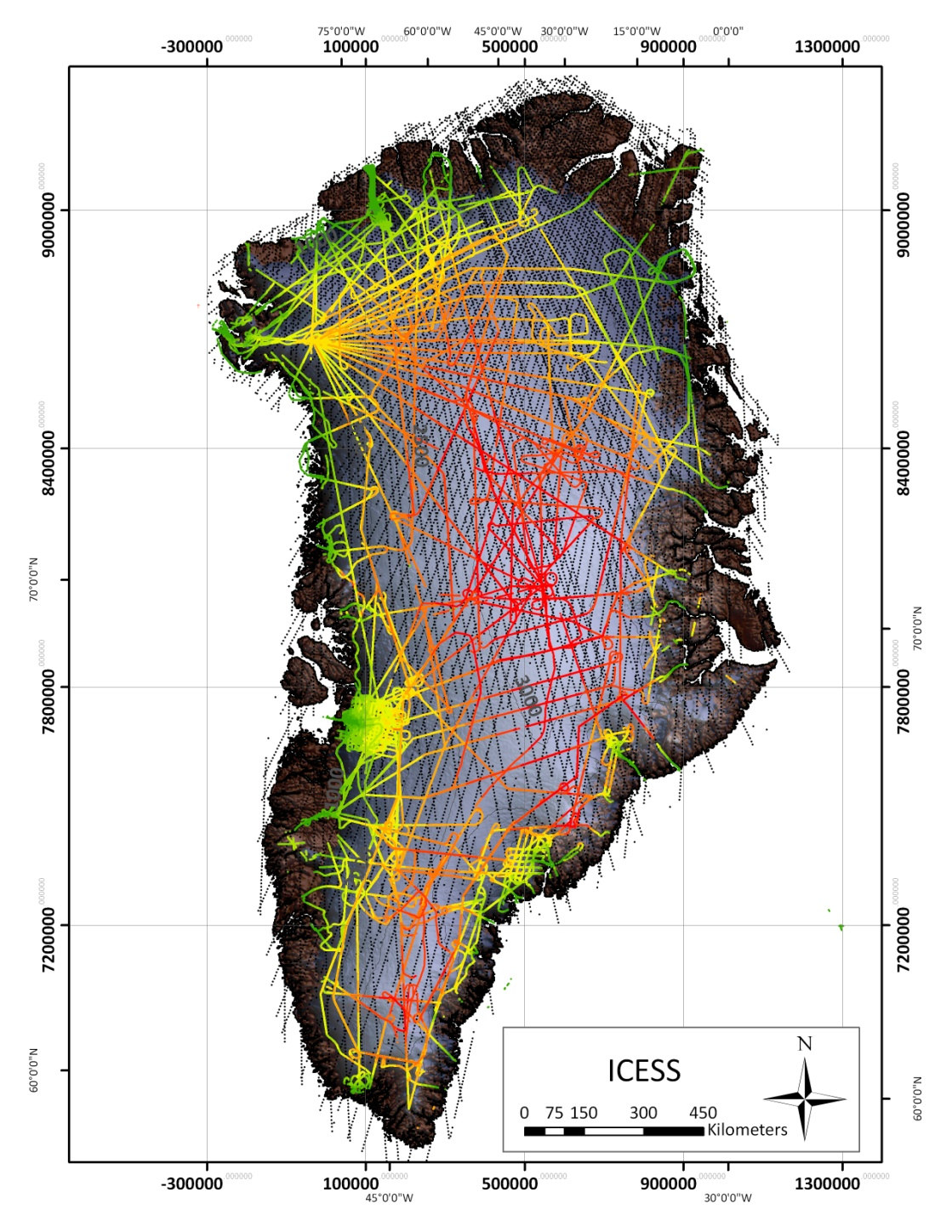 Adatok: Ice, Cloud and Land Elevation Satellite (ICESat) ~30 napos adatgyűjtés 2-3 alkalommal évente 2003 és 2009 között összesen 18 adatgyűjtési fázis, az utolsó 2009 októberében