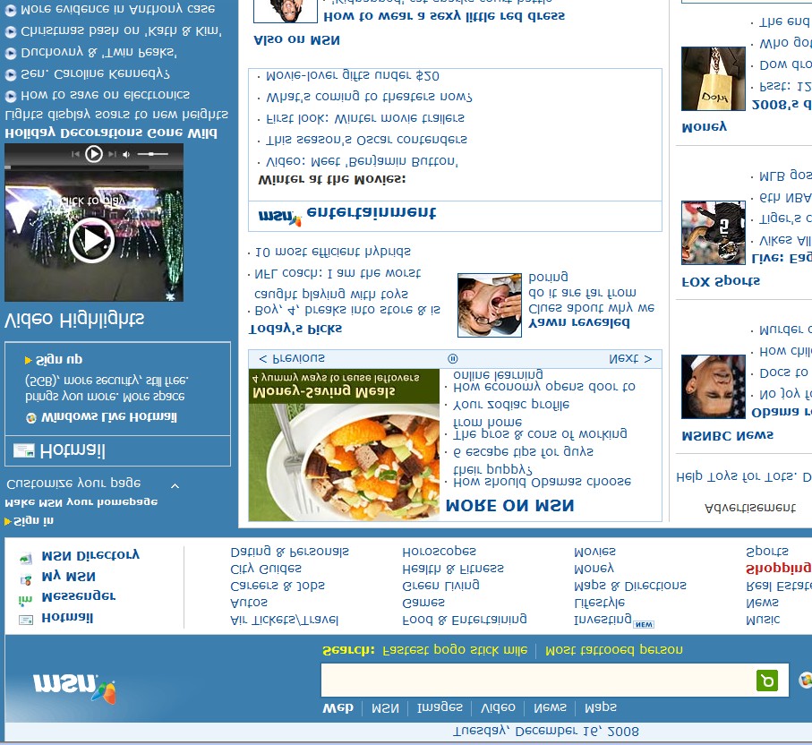 1. Az MSN http://www.msn.com/ A http://www.live.com oldalról - mely a cég kiemelten kezelt viszonylag új megjelenése - is elérhet az MSN linket választva.
