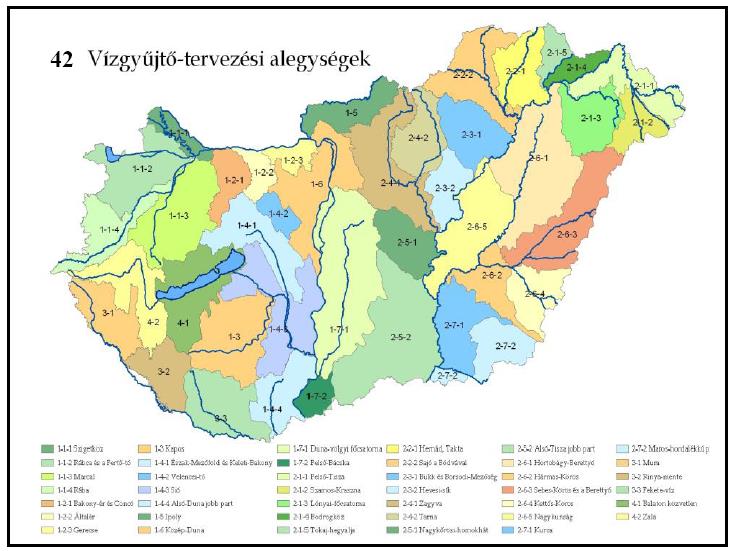 in Fehér, 2009 in Fehér, 2009 Magyarországon vízgyűjtő-gazdálkodási tervet kellett készíteni: az ország egész területére (Duna VGT részeként), 4 részvízgyűjtőre: (1) Duna vízgyűjtőnek Magyarországon