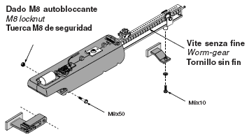 A kapu vasalat felszerelése Motor Leírás Az ábra alapján motortípustól függıen a táblázatban meghatározott