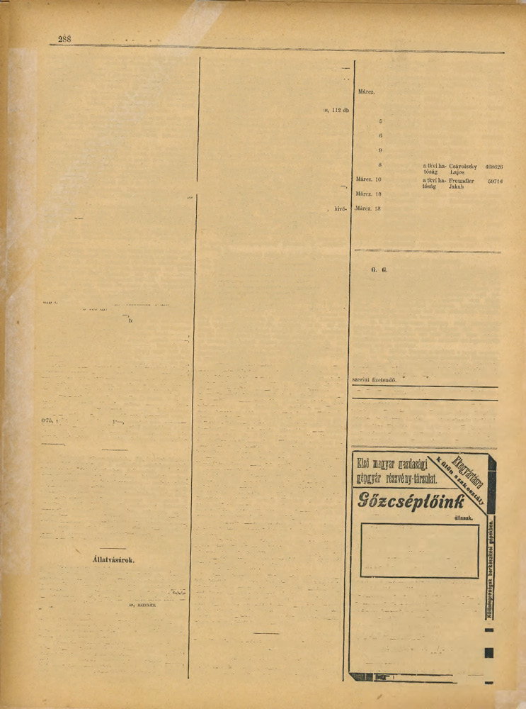 hízott 4-6-50, sovány 2-80 3-50, pulyka hízott 3'50 7-, sovány 3-20. b) Tisztított. Tyúk l db frt 1-1-20, 1 kg., csirke 1 db 0:50 0-80, 1 kg., kappan hízott 1 db 0-80 1-40, 1 kg.