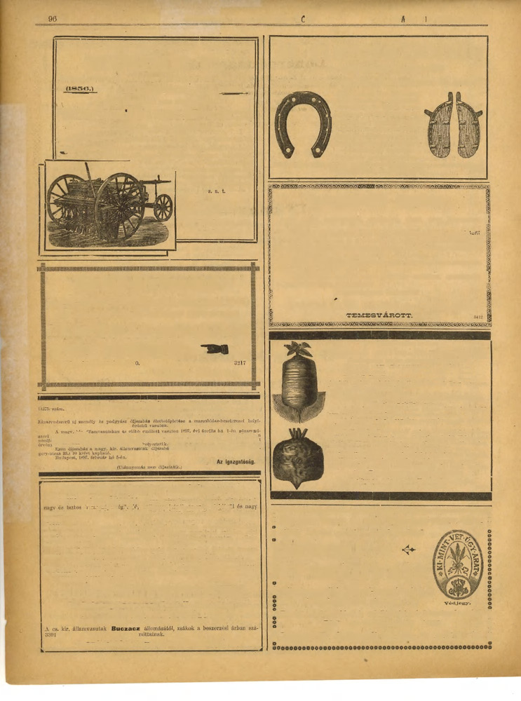 ' 2ÍÉ KÖZTELEK, 1897. FEBRUÁR HQ 27. 17. SZÁM. 7-IK ÉVFOLYAM. Az első sorvetőgépet Magyarországban KÜHNE E. legrégilíb gazdasági gépgyára készité MOSONBAN. (isse.