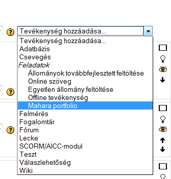 Új feladattípus Mahara portfólió Új feladattípus, ahol a megoldás nem egyetlen