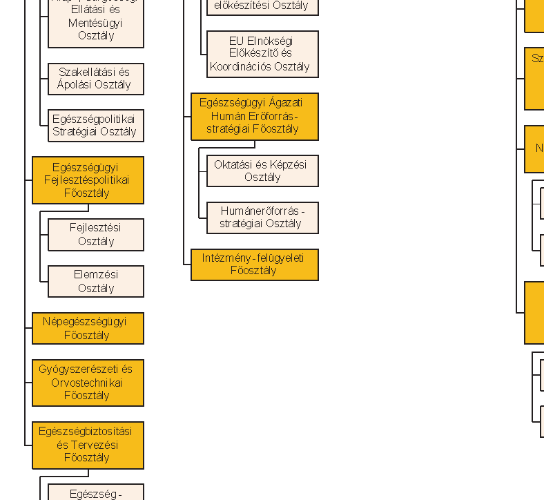 2.1.2. EMMI közvetlen irányítása alá tartoznak Főbb háttérintézményei GYEMSZI integrálódott szervezetek/hatóságok kórházak és országos intézetek OEP