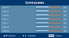 19 Speciális Zajcsökkentés A zajcsökkentés mértékét állítja be. A 0 a kikapcsolt zajcsökkentést, míg a >0" a zajcsökkentés fokozott mértékét jelenti. Keménység A kép élességét állítja be.