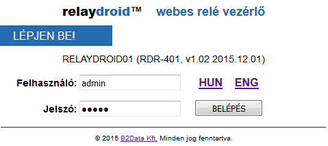 4-1 ábra: bejelentkezési képernyő 4.1.1. Csatlakozás Interneten keresztül Figyelem: Ha Ön nem ismerős a WAN hálózati beállítások terén, akkor kérjük konzultáljon egy hálózati szakemberrel.