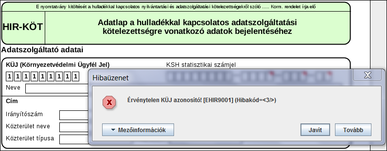 4. Adatfeldolgozás ÁNYK-val/6 Hibajelzések 1.