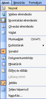 Az eszköztár Az eszköztár lehetővé tesz a szövegszerkesztő funkcióinak gyors elérését. A Szerkesztés menüben dokumentumunk tartalmának másolásait, kivágásait tudjuk megtenni többek között.