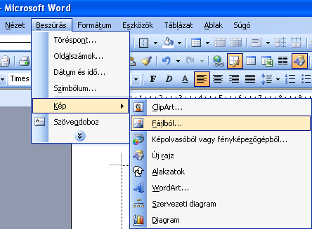 Képek Képek beillesztése a dokumentumba Képeket több módon is beilleszthetünk dokumentumunkba: Fájlban tárolt képeket szúrhatunk be. Vágólap segítségével másik alkalmazásból másolhatunk át képeket.