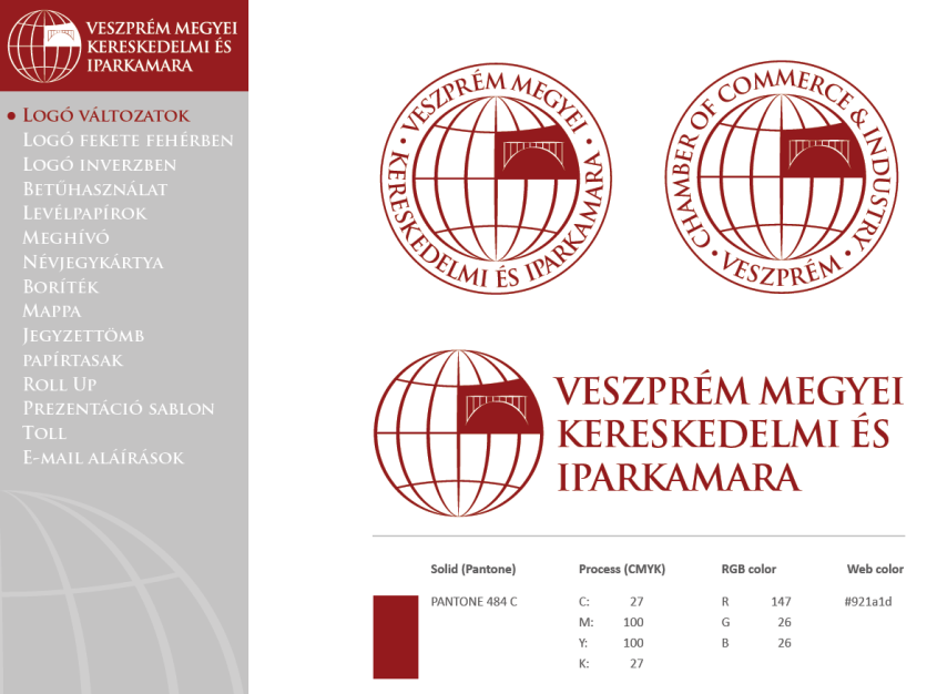 levélpapír, email aláírás, névjegykártya, jegyzettömb, mappa, toll, papír reklámtáska készült.