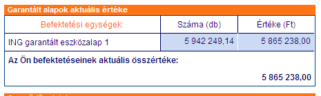 Oldal: 10/25 A második logikai egység mutatja az eseti díjakból felhalmozott befektetési egységeket eszközalaponként részletezve.