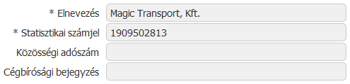 A szürke háttérrel jelölt mezők nem módosíthatók. A kurzort a megfelelő mezőbe állítva fölugró súgóablak jelenik meg, amely az adatok kitöltéséhez ad útmutatást.