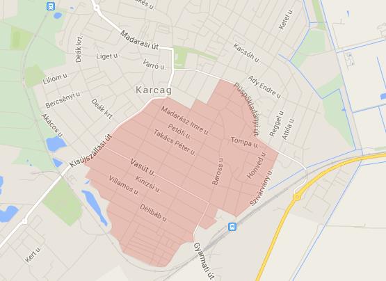 MUNKARÉSZEK 182 4. Déli városrész 22. térkép Karcag Déli városrésze Forrás: IVS 2008 alapján, saját szerkesztés 44.