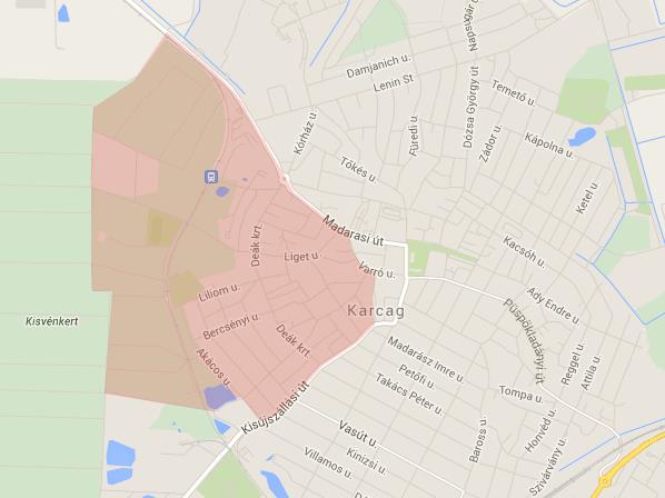 MUNKARÉSZEK 188 7. Nyugati városrész 25. térkép Karcag Nyugati városrésze Forrás: IVS 2008 alapján, saját szerkesztés 47.
