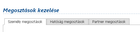 A betekintők hozzárendelését az eljáráshoz a TÁRHELY SZERKESZTÉSE képernyőről lehet megtenni, a Megosztás funkciógomb használatával.