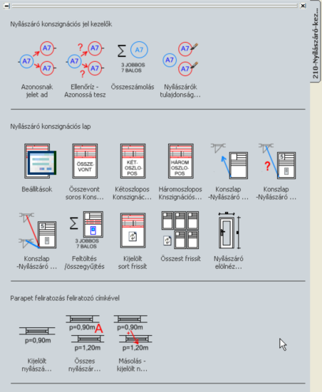 3. ábra: Az eddig csak a HunPLUS legördülő-menüből elérhető speciális magyar funkciók is palettára kerültek, ahol beszédes ábrák segítik a megtalálásukat.