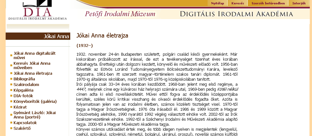 A szerző oldalán további értékes információkat találunk: Az Arcanum Digitális Tudástár egy tudományos forrás gyűjtemény. Közel 40 magyar folyóirat 1,6 millió oldalát teszi elérhetővé.