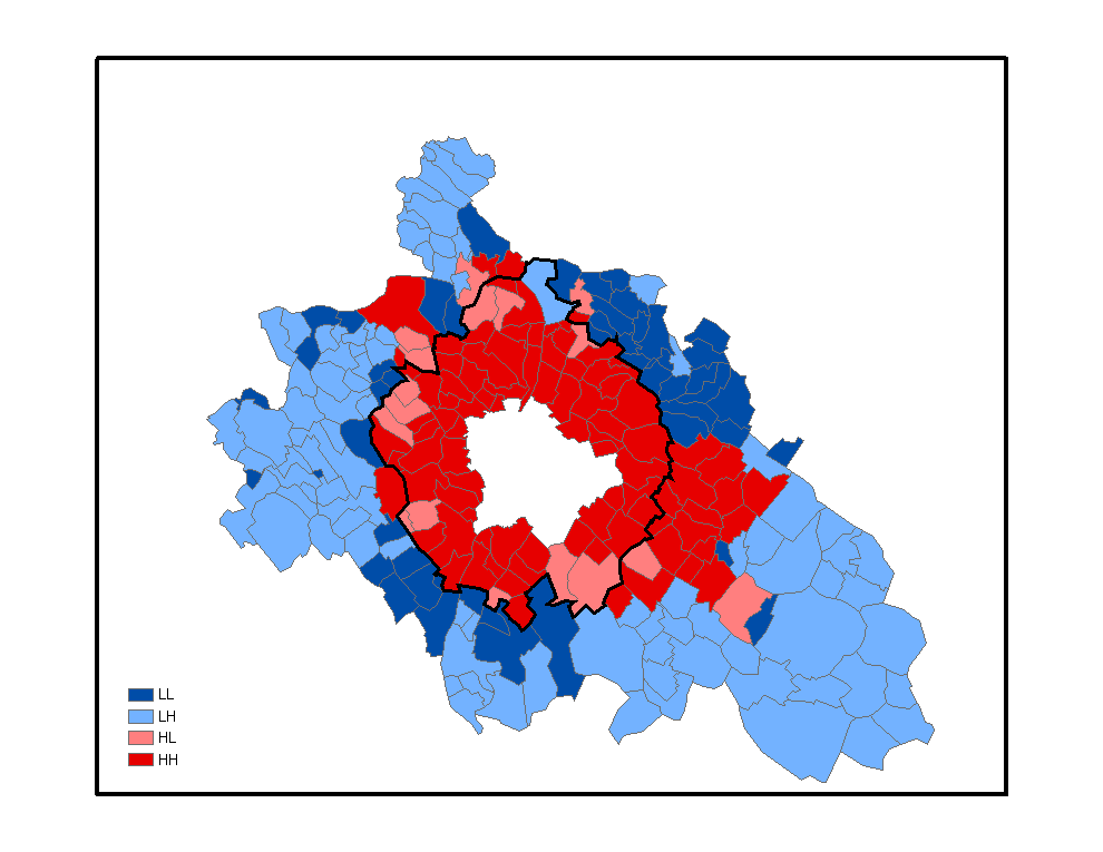 telepednek különböző városokba. A napi munkába járás térpályái sokirányúak.