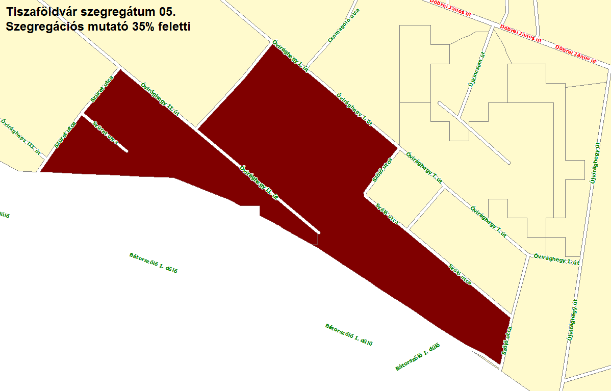 Szegregátum 5. Határoló utcák: Szüret utca- Óvirághegy II. út- Óvirághegy I.
