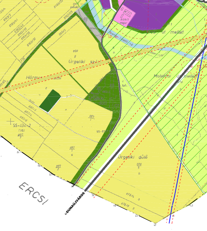 Településszerkezeti terv: A hatályos településszerkezeti terven a tervezési terület korlátozott mezőgazdasági területbe tartozik, ahol birtokközpontot nem lehet létesíteni.
