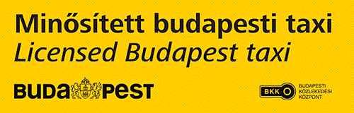 d) Bal első ajtó Minősített budapesti taxi / Licensed Budapest taxi feliratú matrica (350x80 mm-es felületen)