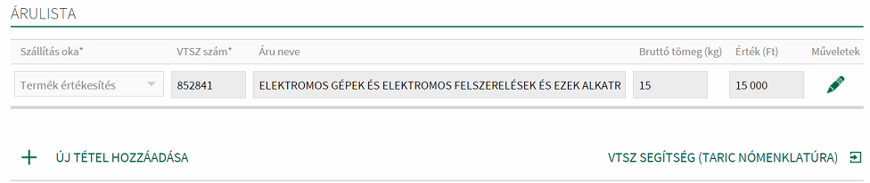 FORINT-Soft Kft. Számlázás-házipénztár 70 Módosítás A bejelentés módosításához kattintson a (zöld ceruza) ikonra. Módosítás okai: 1.