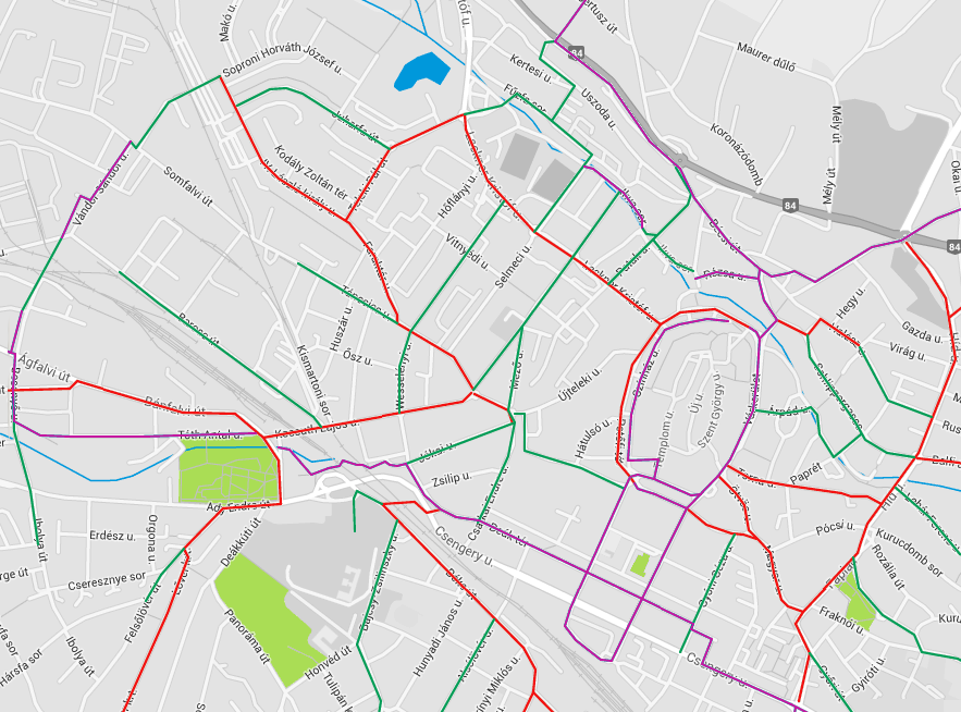 6.3. Sopron belterületi kerékpárúthálózatának lehetséges fejlesztési koncepciója 6.3.1. Belváros és Észak-nyugati városrész 12.