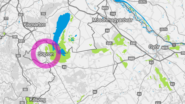 2. A soproni térség általános jellemzése Sopron megyei jogú város Győr-Moson-Sopron megye nyugati részén, Magyarország és Ausztria határánál az Alpok lábánál fekszik, Budapesttől 210 km-re nyugatra,