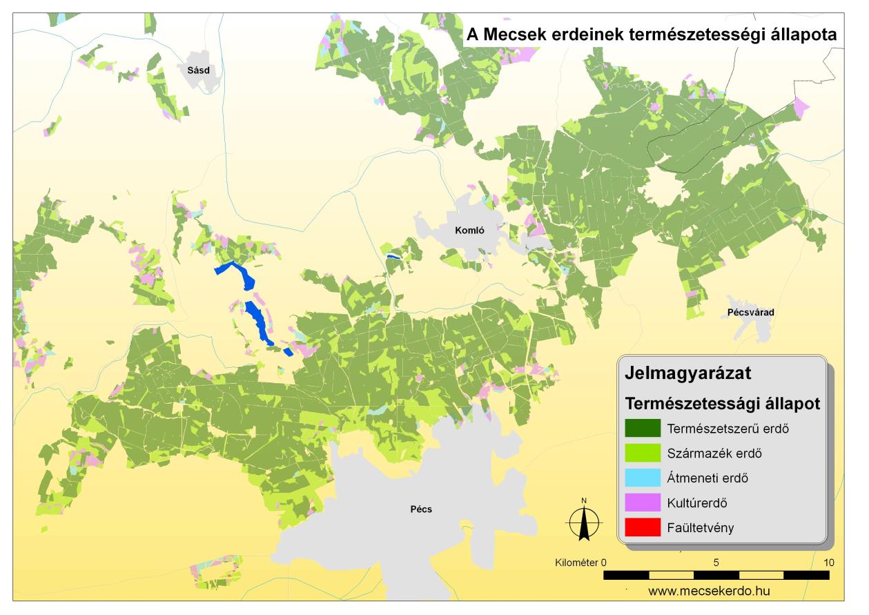 4. ábra a mecseki erdők természetességi állapota kiemelt figyelmet érdemel A korosztályok és a tartamosság Az évszázadok óta folyó vágásos erdőgazdálkodás eredménye, hogy egy- egy erdőrészleten belül