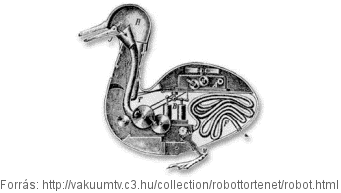 Jacques de Vaucanson robotkacsája, 1738 Programvezérelt robotok.
