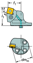 TURN - UN SL forgácsolófejek oroturn P-vel T-Max P szögemelős szorító kialakítás Külső esztergáláshoz Külső megmunkálás Fúrórudak és forgácsolófejek Nagy nyomású hűtőfolyadék hozzávezetéssel
