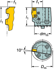 TURN - UN T-Max U-Lock SL Forgácsolófej belső menetvágáshoz savaros rögzítésű T-Max U-Lock /Twin-Lock első menetmegmunkálás R566.