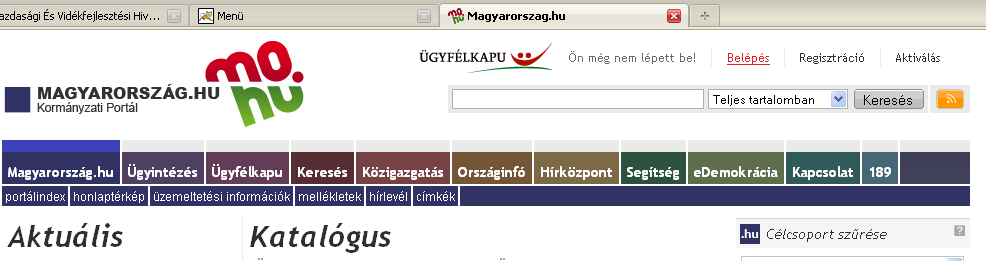 Mezőgazdasági és Vidékfejlesztési Hivatal 64 Amikor a kérelem felkerül az ügyfél tárhelyére, az Elektronikus Kormányzati Központ rendszere (KR) érkeztetési számot, és úgynevezett digitális