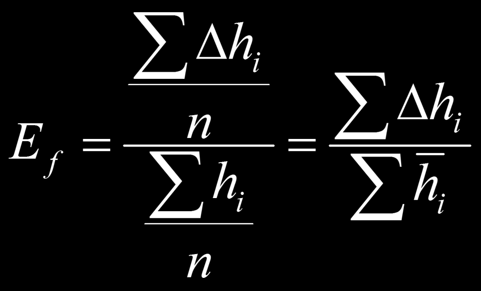 A vízelosztás egyenlőtlensége E f = egyenlőtlenségi fok n = mérési pontok száma =