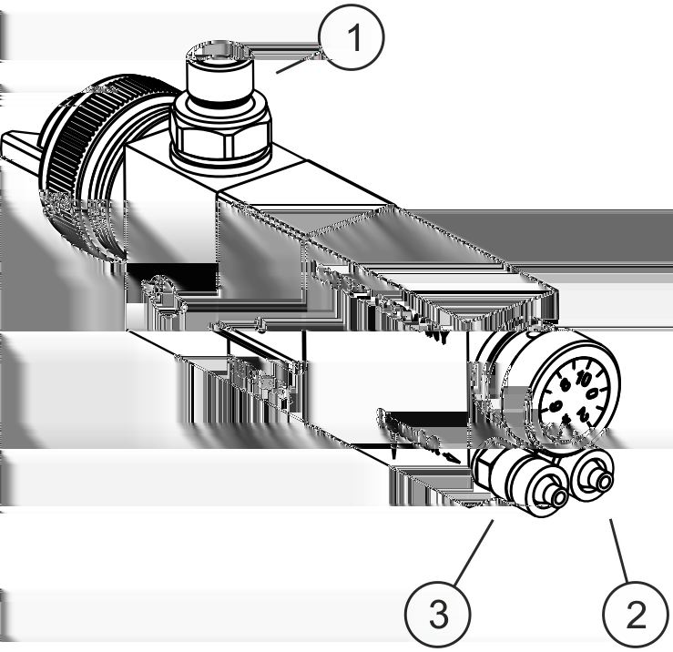 Üzemeltetési utasítás T-Dok-220-HU-Rev.1 5. ábra: Szóróautomata csatlakoztatása 1. Csatlakoztassa a vezérlő levegőt a "St" ( 5. ábra/3) bemenetre. 2.