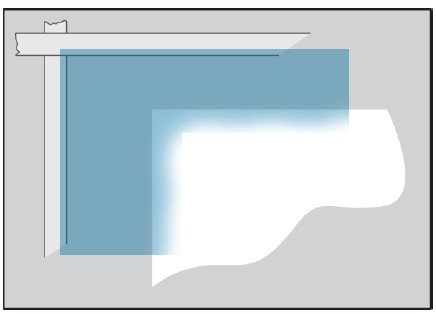 Fontos: Figyeljen, nehogy a képernyőben a színfelület széleinél eltérések keletkezzenek!!! A mágnesfesték felhordását emiatt mindig a képernyőtől kifelé végezze! (lásd az ábrát).