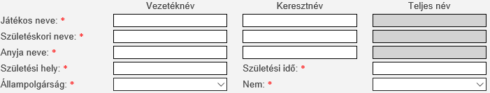A JÁTÉKOS ÜGYINTÉZÉS ALMODULHOZ TARTOZÓ REGISZTRÁCIÓS FOLYAMAT IGAZOLÁS ESETÉN 1.