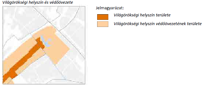 3.4.16. ábra Világörökségi helyszín és védőövezete (forrás: Városligeti Építési Szabályzat Örökségvédelmi hatástanulmány, 2014.