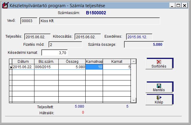 FORINT-Soft Kft. Készletnyilvántartó program 44 Pénzügyi teljesítés Lehetőség van arra is, hogy a bejövő számlákról és felvásárlási jegyekről a pénzügyi teljesítést vezessük.