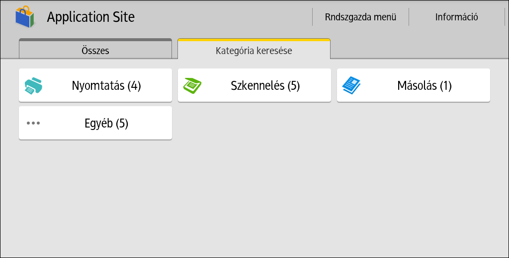 2. Műveletek az Alkalmazáslapon Az Alkalmazáslap megjelenítése 1. Nyomja meg a képernyő alján, középen lévő, [Kezdőlap] ikont. 2. Nyomja meg az, [Alkalmazáslap] ikont.