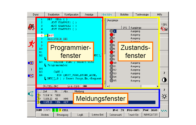 ábra Display [képernyő] ablak Programozó ablak Állapot
