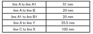 2.2. Az ütő alakját, és dimenzióit úgy vizsgálhatjuk, hogy annak játékos (lapos) oldalát lefelé fordítva síkfelületre helyezzük.