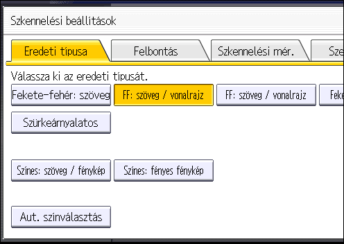 A szkennelési beállítások elvégzése A szkennelési beállítások elvégzése 1. Nyomja meg a [Szkennelési beáll.] gombot.