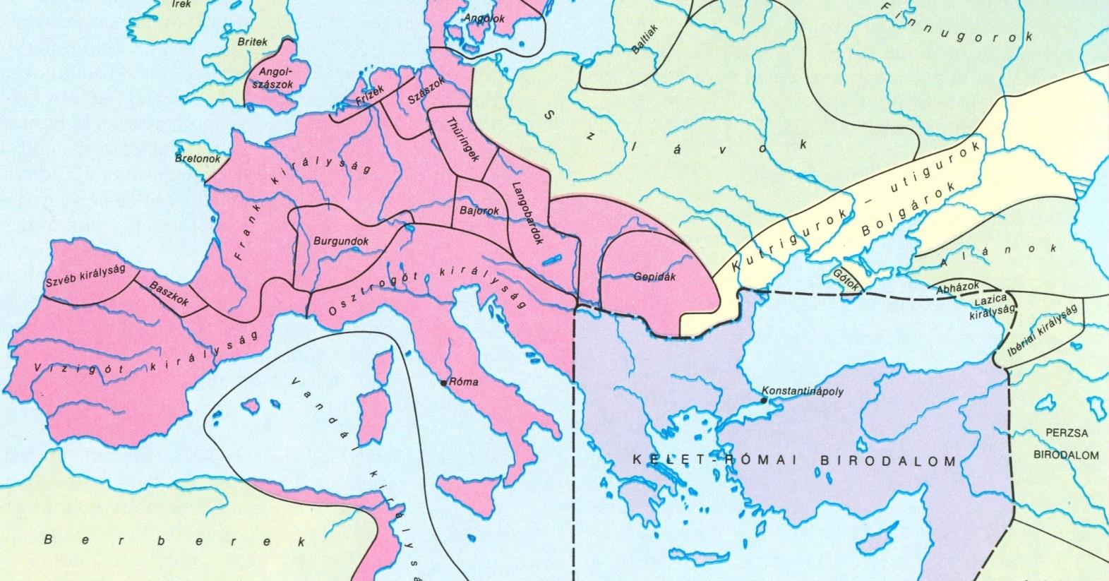 EURÓPA A GÓT KIRÁLYSÁGOK FÉNYKORÁBAN (511-526) Klodvig (sz.: 465, uralk.