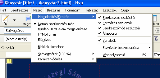 segítségével tudjuk megjeleníteni, illetve elrejteni.